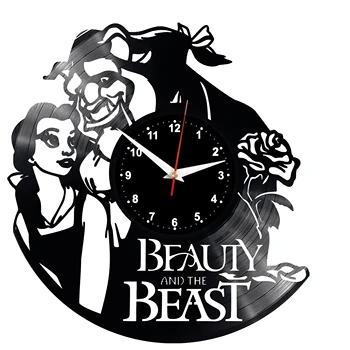 

Beauty and the Beas Wall Clock Vinyl Vinyl Record Retro Clock Handmade Vintage Gift Style Room Home Decorations Great Gift Clock
