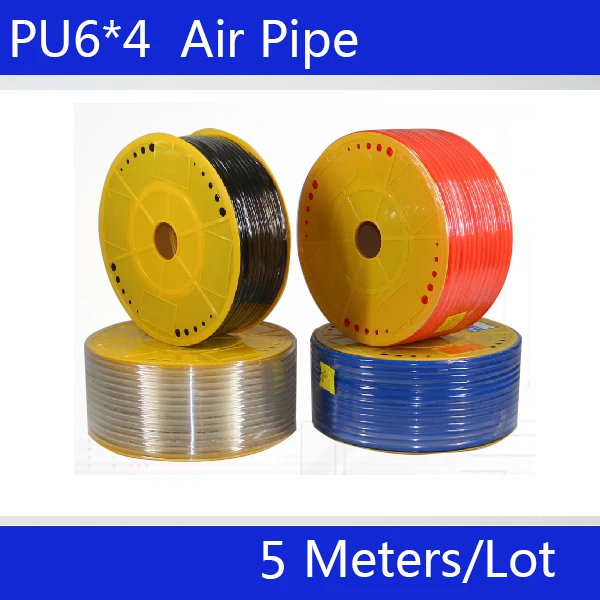 

Free shipping PU Pipe 6*4mm for air & water 5M/lot Pneumatic parts pneumatic hose ID 4mm OD 6mm