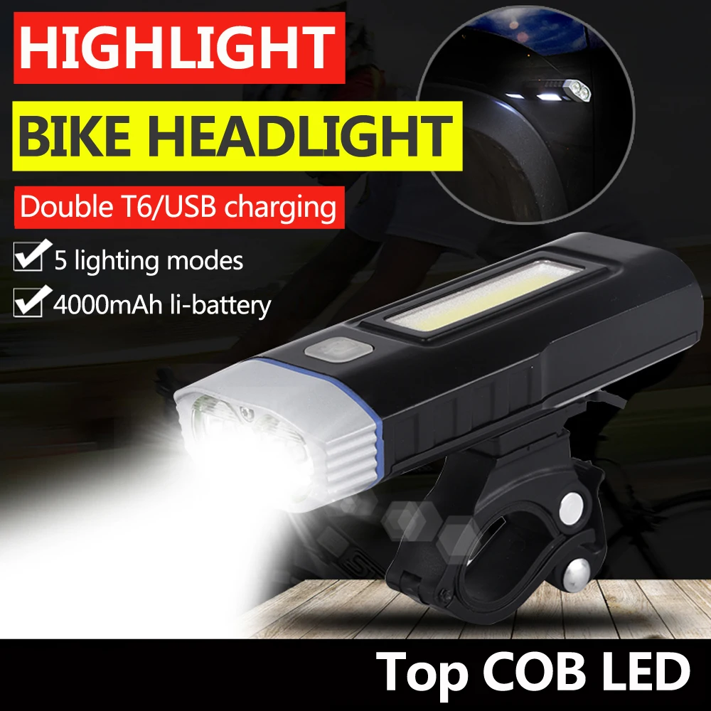 

LED Bicycle Headlight USB Rechargeable Multi-function Bike Lamp Front Light With Battery MTB Road Cycling Accessories Head Light