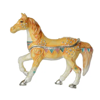 

Horse luxury jewelry box jeweled Trinket Box pewter Collectible jeweled jewelry organizer keepsake box