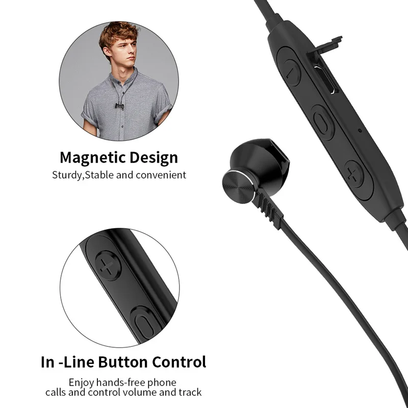 Langsdom L5Pro CSR4.1 Bluetooth Earphone with HD Mic Metal Sports Stereo Wireless Earphones Headphones auriculares for phone