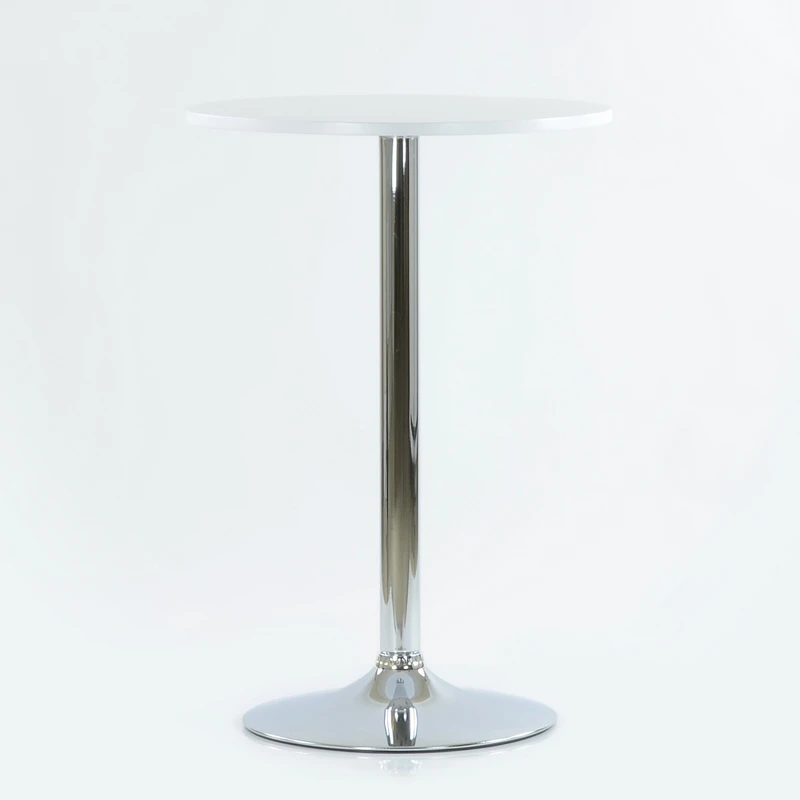 T111CrWhite Barneo T-111 MDF عالية الإفطار الداخلية الجدول شريط طبل أثاث المطبخ طاولة طعام الأبيض شحن مجاني في روسيا