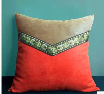 

45x45M orange color cushion cover pillowcase decorative retro jacquard throw pillow cover square case for backrest