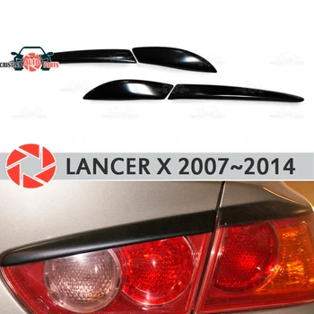 

Eyebrows for Mitsubishi Lancer X 2007-2014 for rear lights cilia eyelash plastic ABS moldings trim covers car styling