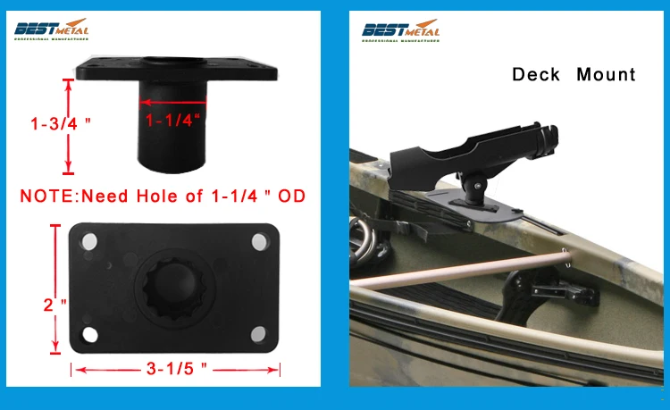 BSET MATEL 4 шт. регулируемый съемный держатель для Каяка Для Рыбалки На 360 градусов, лодочный держатель для удочки, аксессуары, кронштейн для удочки
