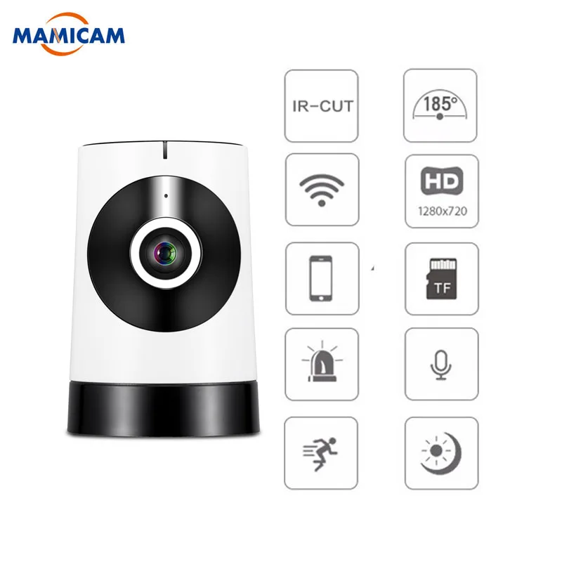 

Mini 1080P HD Fisheye 185 Degree Panorama Mini Wireless WiFi IP Camera Two Way Audio SD Card Security CCTV VR Cam White