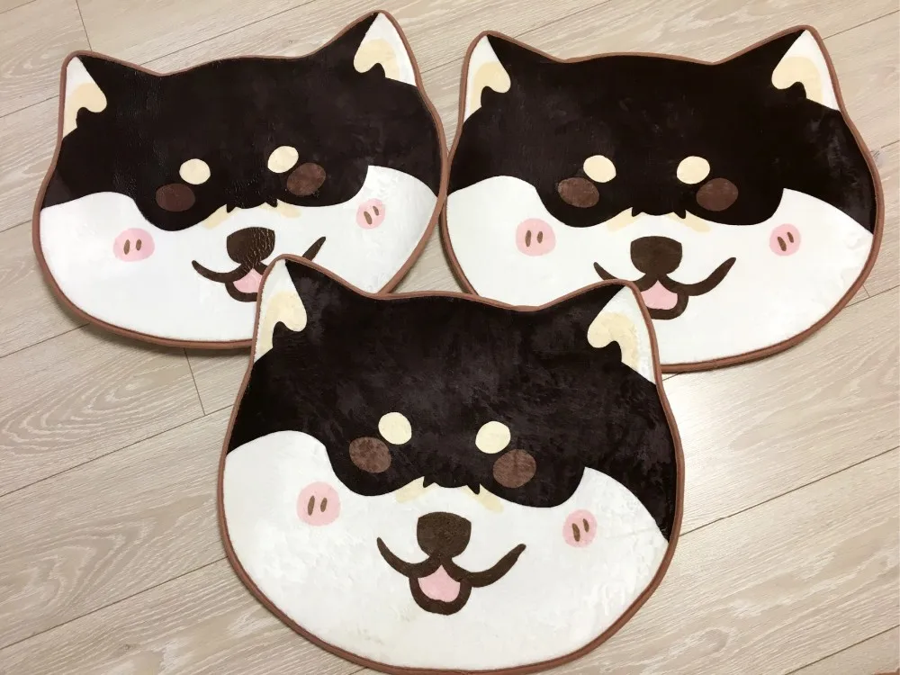 

65*53CM cartoon soft flannel dog carpet rug Shiba floor rug plush door mat carpet bay window pet mat decorative anti ship