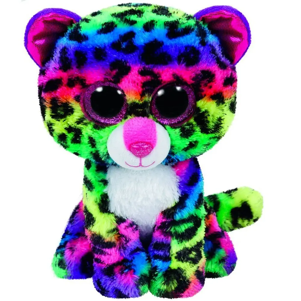 

6" TY Beanie Boo's Dotty The Multicolor Leopard 15cm Big Eye Plush Stuffed Animal Collectible Toy Christmas Gift For Kids