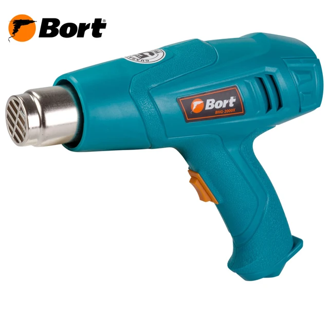 Фен технический BORT BHG-2000X (Мощность 2000 Вт, 2 режима работы, расход воздуха 300/500 л/мин, температура 350/600 °С , защита от перегрева)