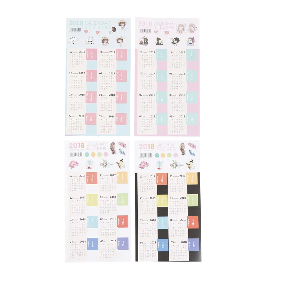 

1set(2 sheets) Monthly Categories Sticker Calendar Sticker Notebook IndexPlanner Accessories Cutouts