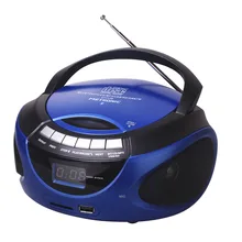 Meronic 477129-радио CD/MP3 con toma USB, portatil con Bluetooth, azul