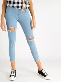 

Jeggings ripped fringed