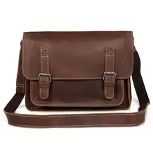 Man Cow Leather Messenger Bag Famous Brand New Fashion Male Crazy Horse Cross Body Shoulder Travel Ipad Business Bags For Men brand hand made genuine crazy horse leather small cross body shoulder bag men s messenger bags male waist belt pack for travel