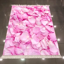 Else розовые белые розы листья цветы цветочный 3d узор микрофибра принт противоскользящие назад моющиеся декоративные области килим ковер