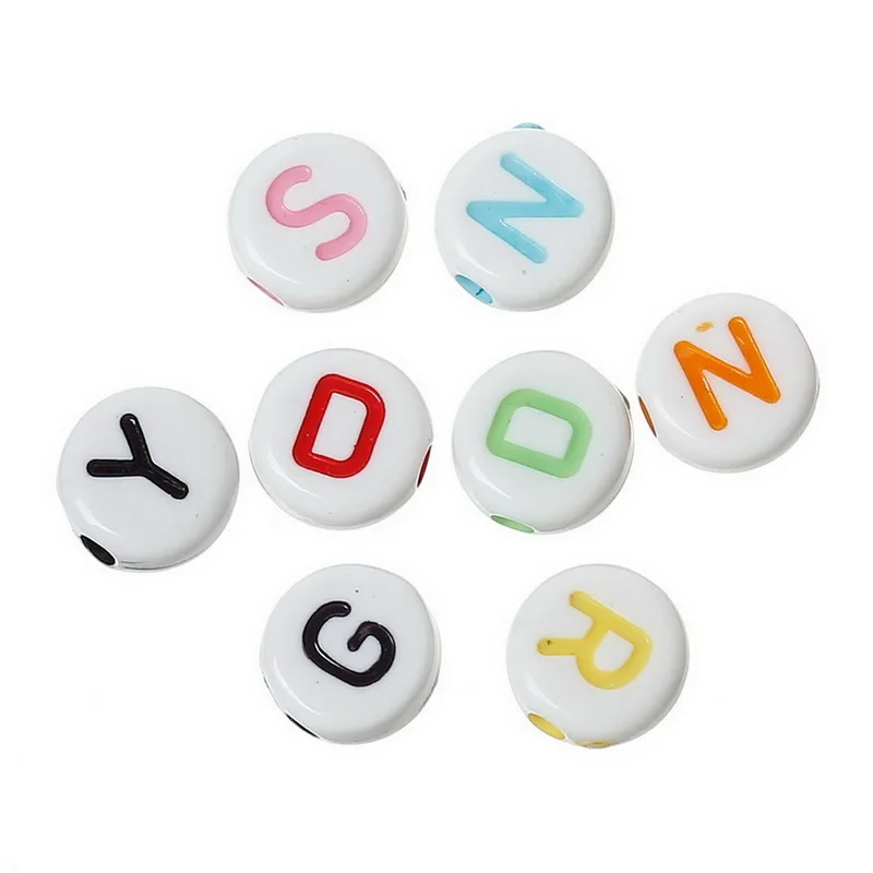 

LASPERAL 500PCs 7mm Colorful Acrylic Alphabet Beads Round Shape Letter Beads For Baby Jewelry DIY Charm Bracelet Random Mixed