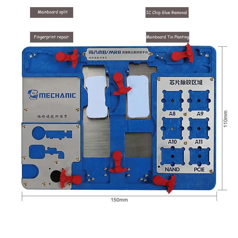 Механик Многофункциональный взрывозащищенный Материнская плата Процессор NAND отпечаток пальца ремонт PCB держатель приспособление для IPhone 8 P/8/7 P/7/6 S