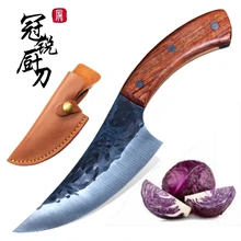 Охотничий нож из высокоуглеродистой стали ручной работы, кухонные ножи для нарезки, барбекю, кемпинга, тактического выживания, EDC, спасательные инструменты для улицы