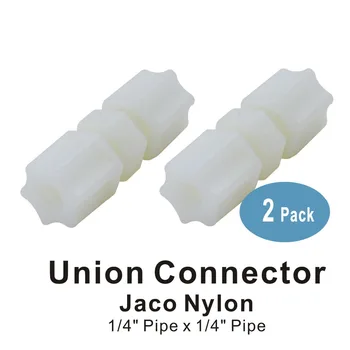 

Jaco Nylon Union Connector 1/4-Inch x 1/4-Inch Pipe Fittings for Reverse Osmosis Systems and Water Filter - 2 PACK