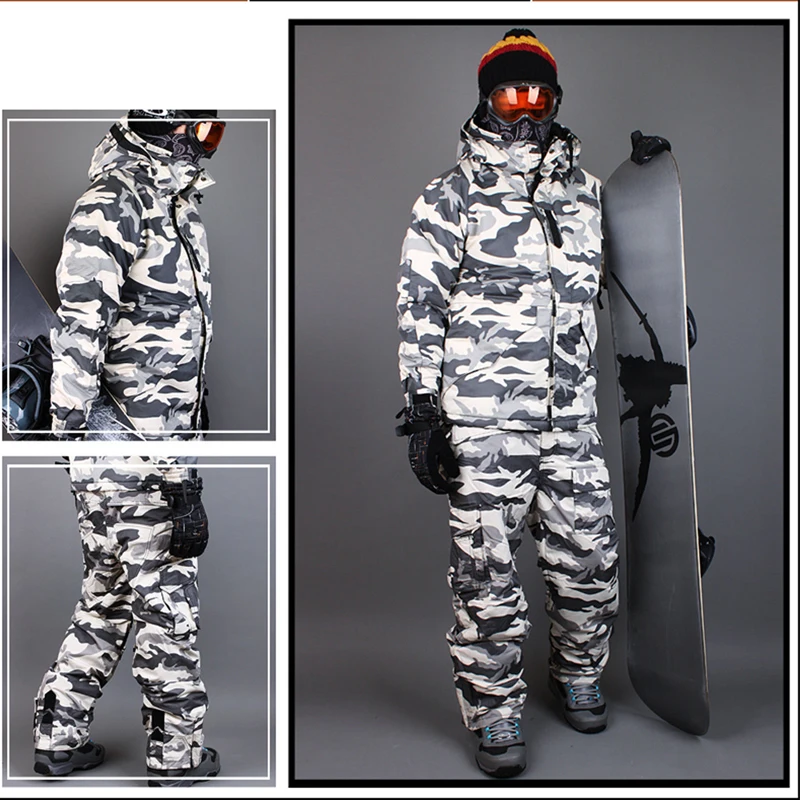 white camo snowboard jacket