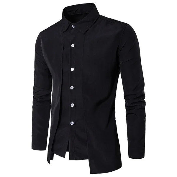 4 Color New Shirt Shirt Cardigan Slim Fit Shirt Long Sleeved A. Turn-down fashion menswear