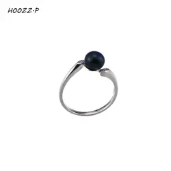 HOOZZ. P кольцо стерлингового серебра черный, белый, розовый цвет лаванды AAA 6-7 мм пресноводным культивированным жемчугом женские кольца