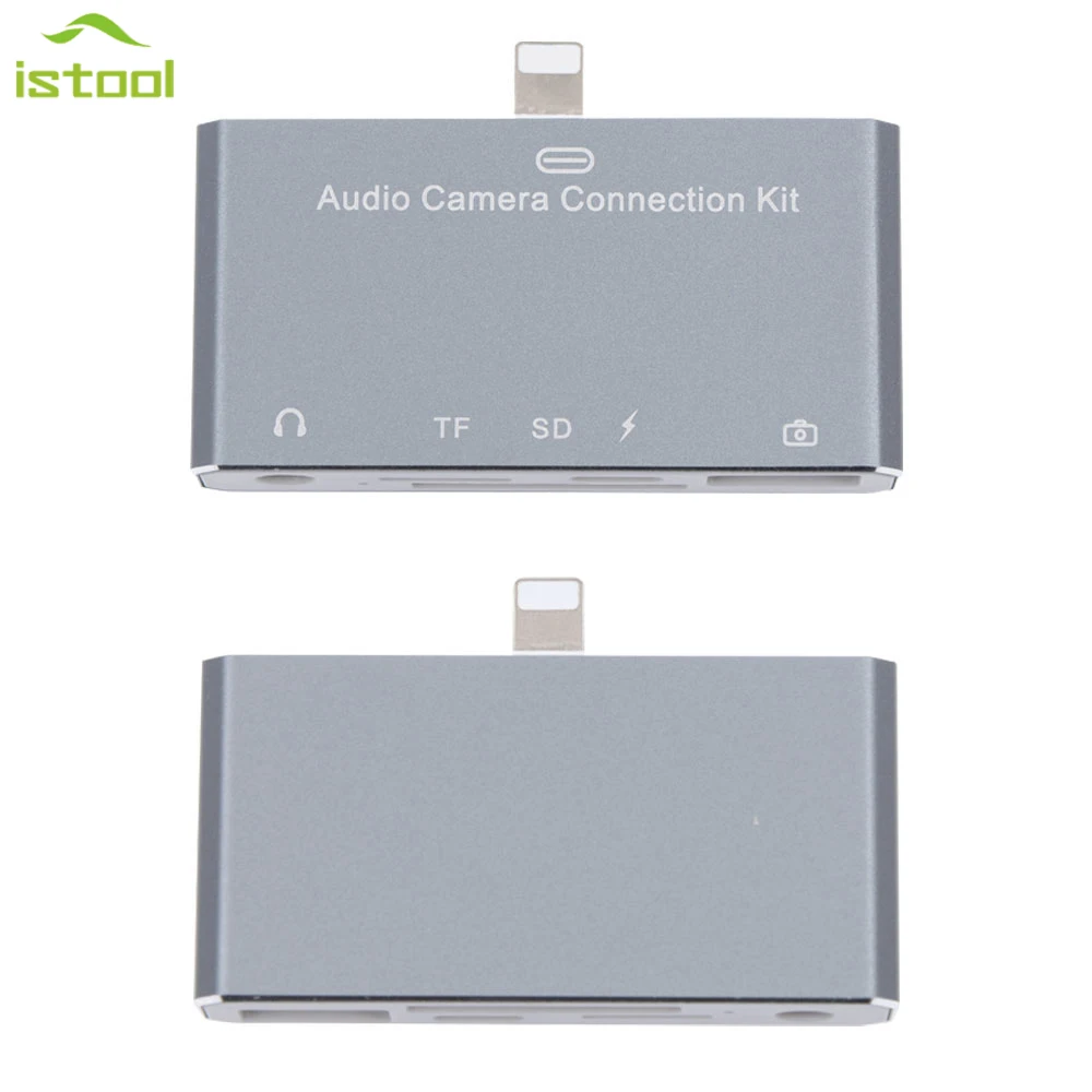 

5 in 1 Light ning Audio Camera Conection Kit Converter Adapter Multifunction To 3.5mm Earphone Speaker TF SD Card With USB Port