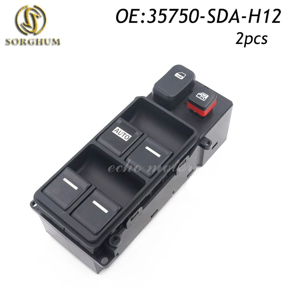 

New 2PCS 35750-SDA-H12 35750SDAH12 Electric Master Power Window Switch For Honda Accord 2003-2007 04 05 06 US