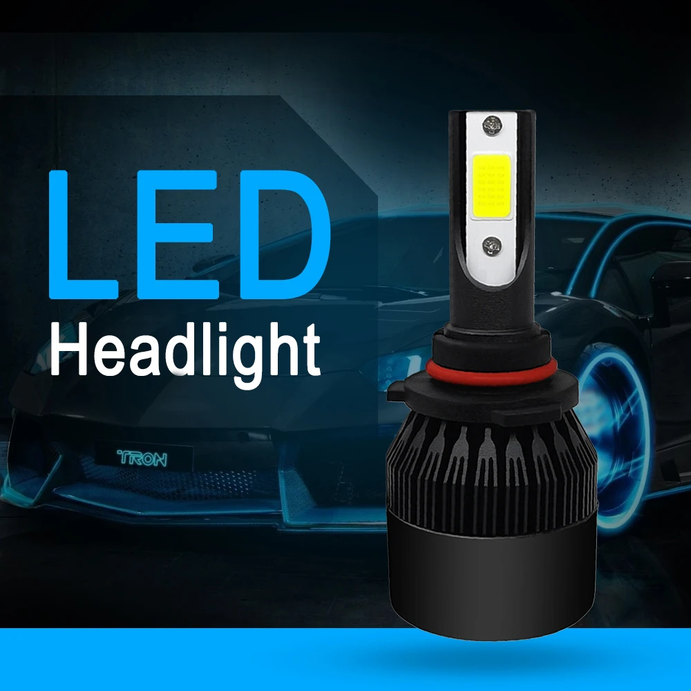 

1PC COB 9006 9005 H1 H11 H7 H4 C6 72W 8000LM LED Car Headlight Kit Turbo Light Bulbs 6000K Black LED Headlight Bulbs
