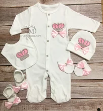 MIYOCAR 0-6m all cotton pink crown rhinestone clothes set one piece bodysuit set unique baby shower gift bling baby cothes S3 bangladesh baby country series white blue or pink baby one piece bodysuit