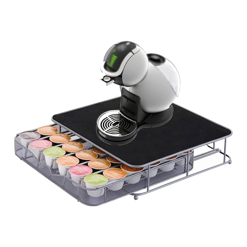 

36 Capsule Coffee Pod Holder Tower Stand Rack Storage Drawer For Dolce Gusto Stainless Steel Coffee Holder Storage Rack Shelves