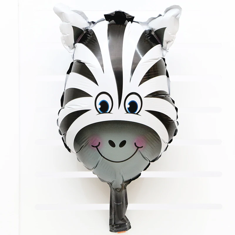 8PCS Zebra Foil Balloons Aluminum Foil Cartoon Zebra Balloons Cute