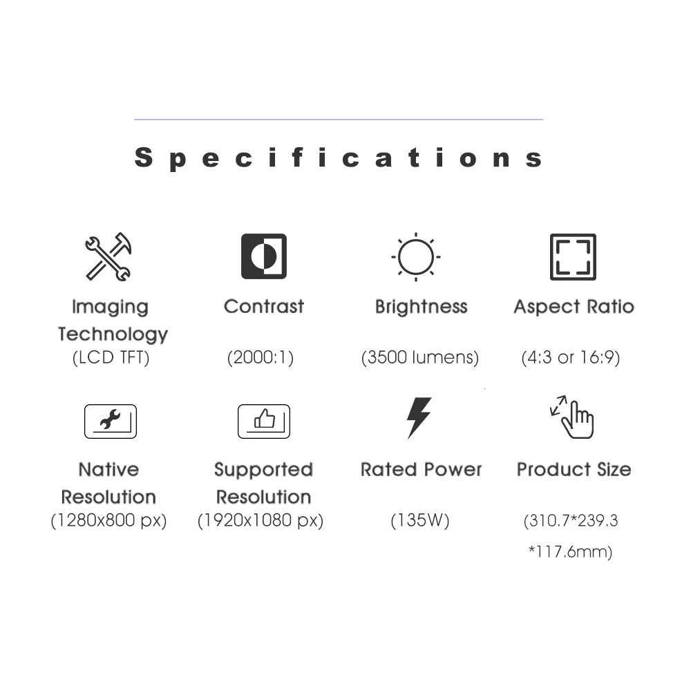 جهاز عرض (بروجكتور) ليد للفيلم المسرح المنزلي LCD جهاز عرض الوسائط المتعددة ربط الروبوت ، IOS ، دعم 1080 P Artlii ألعاب عارض فيديو