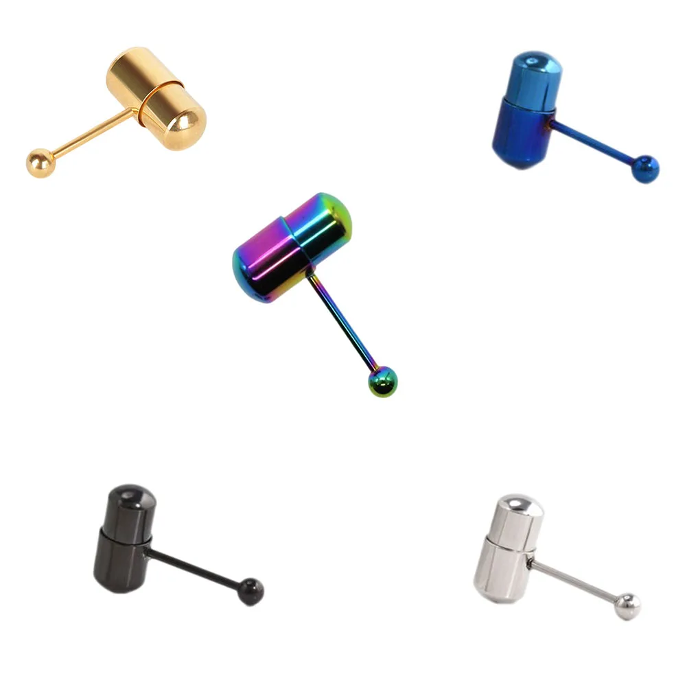 

Titanium Plated Colors Vibrating Surgical Stainless Steel Tongue Piercing Ring