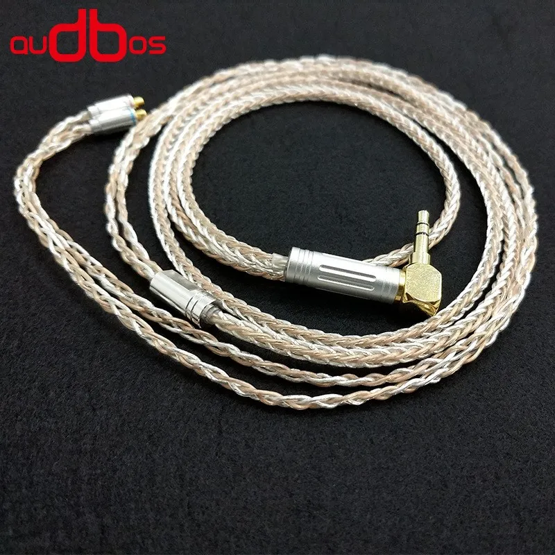 

AUDBOS P4 K5 DB04 Hybrid Earphone Cable MMCX 8 Strands 100 Core OCC Silver Plated Cable Mixed Braided Headset Cable DIY