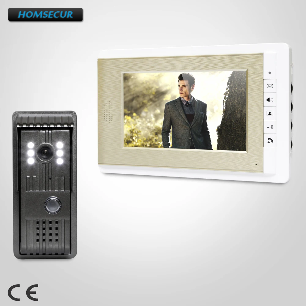 

EU Delivery HOMSECUR 7" Video Door Entry Call System with Mute Mode for Home Security for House/ Flat XC003+XM708-G