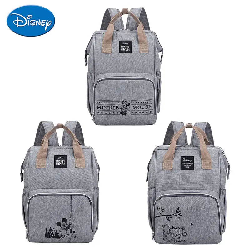 

Disney Mummy Diaper Bags Zipper Mother Travel Backpacks Large Capacity Minnie Mickey Mouse Pooh Bear Printed Maternity Handbags
