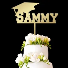 Выпускной Топпер для торта, изготовленный на заказ Топпер для торта, Мужской деревянный Топпер для выпускника, украшение для торта, уникальный Топпер для торта