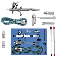 0,2/0,3/0,5 мм двойного действия Аэрограф воздух набор аксессуаров для Инструменты для тортов спрей пистолета, категория "практические Краски нейл-арта спрей Пистолеты татуировки