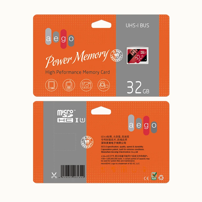 Карта памяти AEGO 32ГБ U1 Class 10 microSDXC(без адаптер