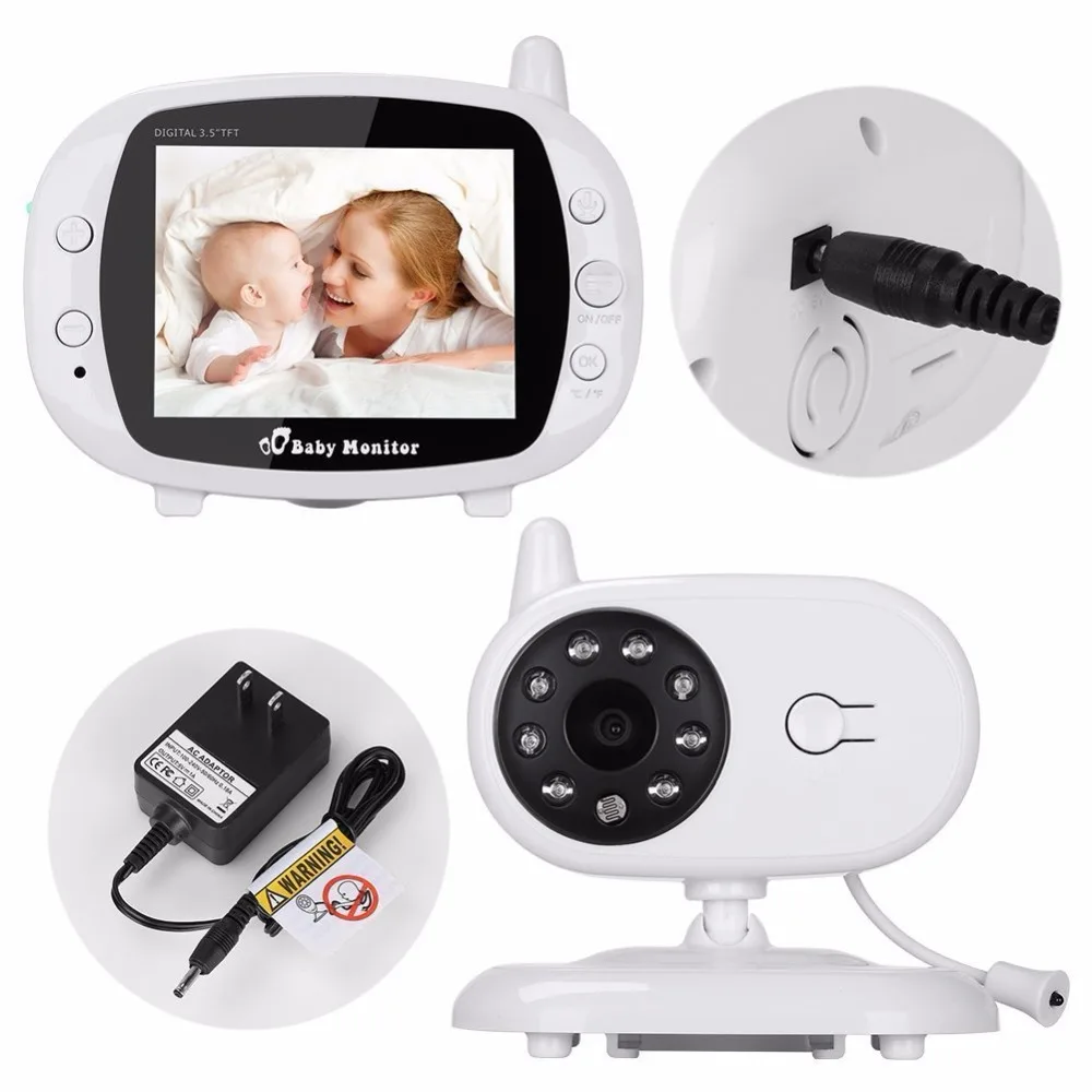

babykam baby monitors video nanny 3.5''LCD IR Night Vision video intercom Lullabies Temperature Monitor video baby monitor nanny