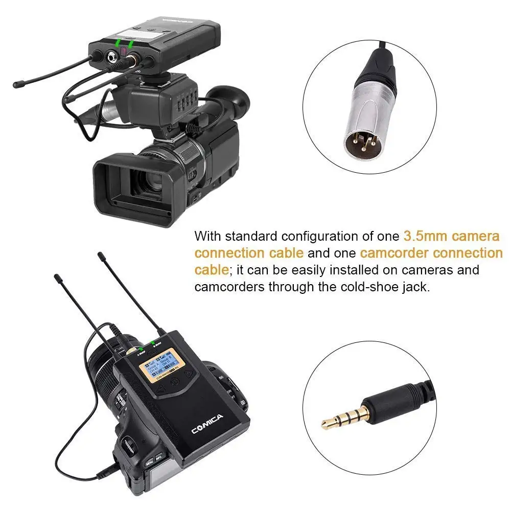  Wireless Camera Microphone Comica WM100 PLUS Dual Lavalier Lapel Mic System for Canon Nikon Fuji Ca