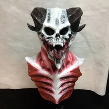 Пещера демон череп маска скелет крови козел присоска Зомби дизайн маска каннибала Латекс Взрослый костюм на Хэллоуин
