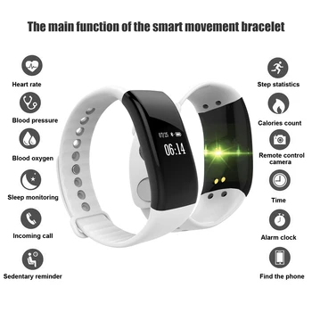 

Smart Wristband OLED Touch Screen Waterproof Caller ID Heart Rate Monitor Fitness Tracker Bracelet N20