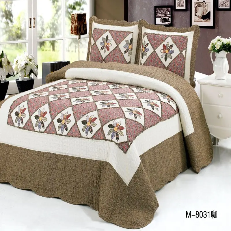 

Europe High Quality 220*240CM Quilted Bedspreads With Pillowcases On The Bed Warm CottonBlanket With Pillowcases