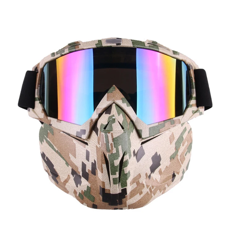 Outdoor Sport Motorcycle Goggle Mask Tactical Glasses Face Shield with Detachable For Airsoft Shooting C | Спорт и развлечения