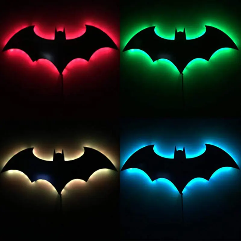 

Bat LED Mirror Light USB Automatic Colorful Color Remote Control Decorative Wall Night Light Suitable For Bedroom/KTV /Corridor