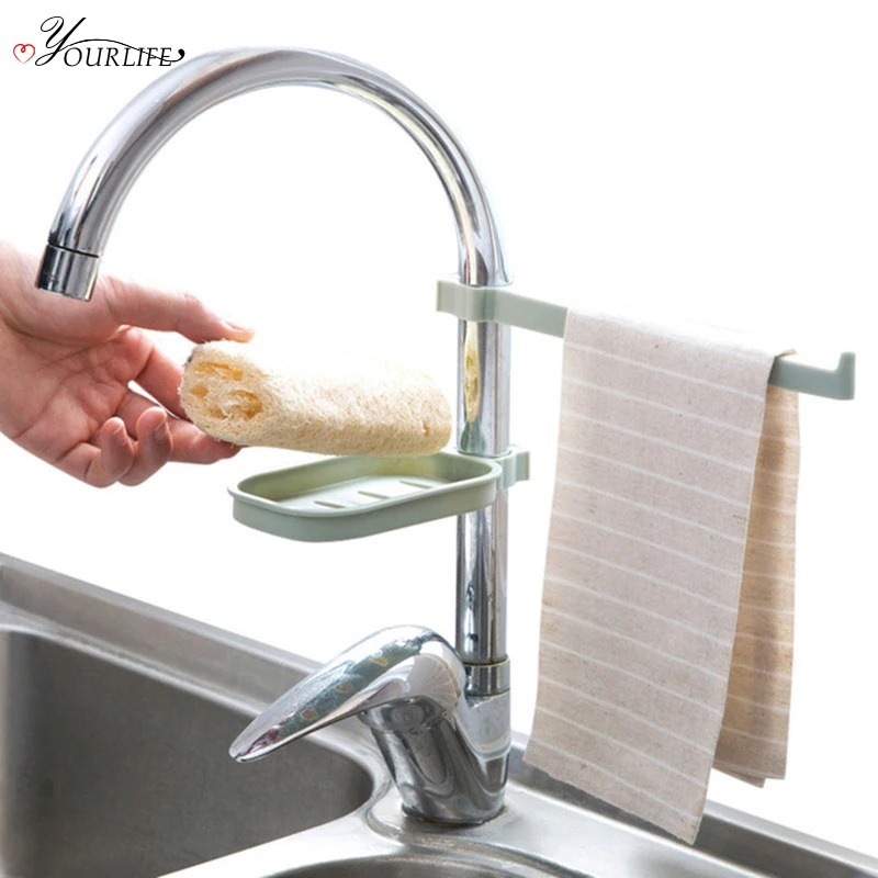 

OYOURLIFE 2pcs/set Water Pipe Card Slot Sponge Towel Storage Racks Kitchen Drain Rack Bathroom Toiletries Sundries Organizer