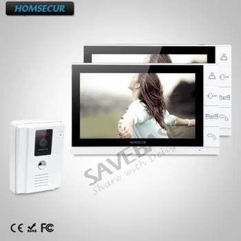 

HOMSECUR 9 Inc Wired Video Door Phone Doorbell Home Security Intercom 1 Camera 2 Monitors