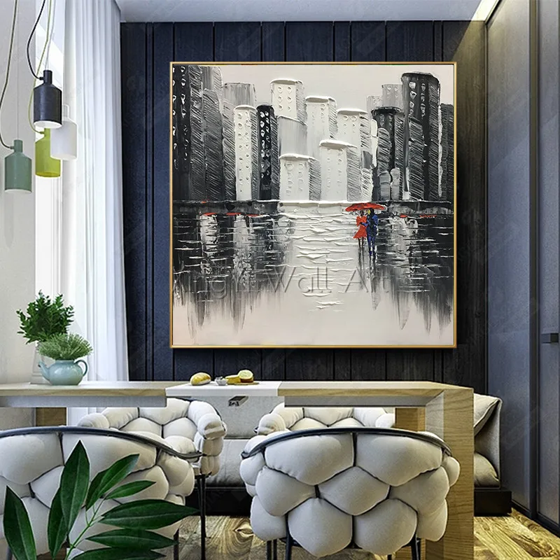 Slackinglifeforever Vente Toile Paysage Urbain Peinture D Art De