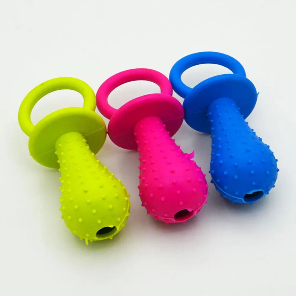 New 1pc Rubber Nipple Toys For Dog Pet Chewing Teething Train Cleaning